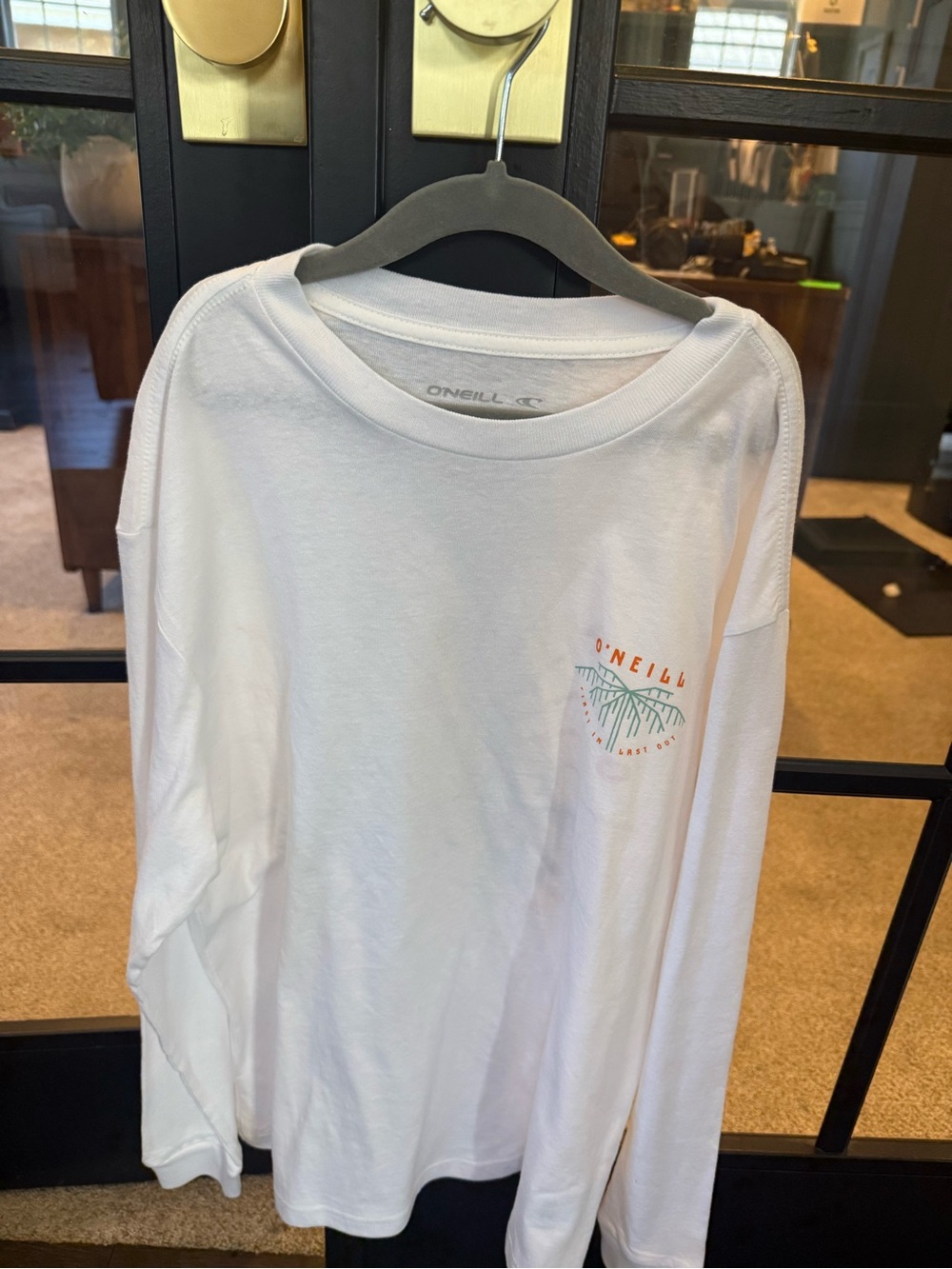 O'Neill White Long-Sleeve Tee with Sunrise Graphic